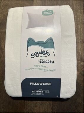 Squish Pillow Original Squishmallows Standard Size Pillow Case White